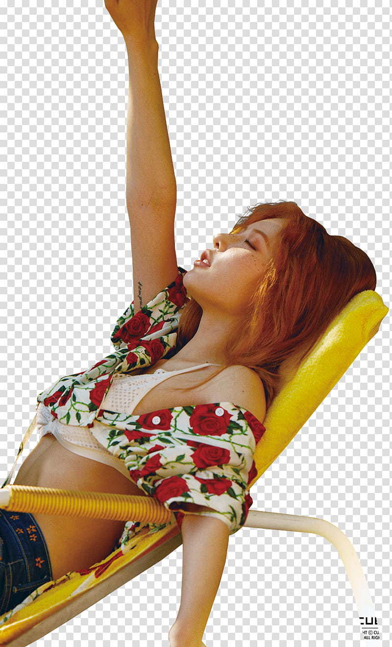 Hyuna Render , woman lying on lounger transparent background PNG clipart