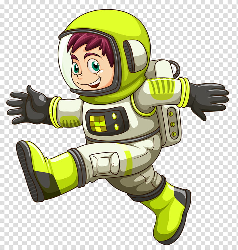 Astronaut, Drawing, Astronaut, Cartoon, Green, Firefighter, Yellow, Finger transparent background PNG clipart
