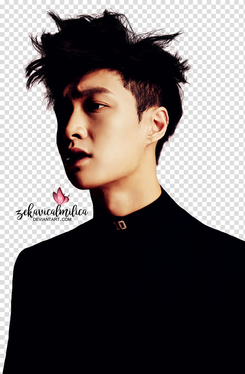 EXO Lay Monster, EXO Lay wearing black top transparent background PNG clipart