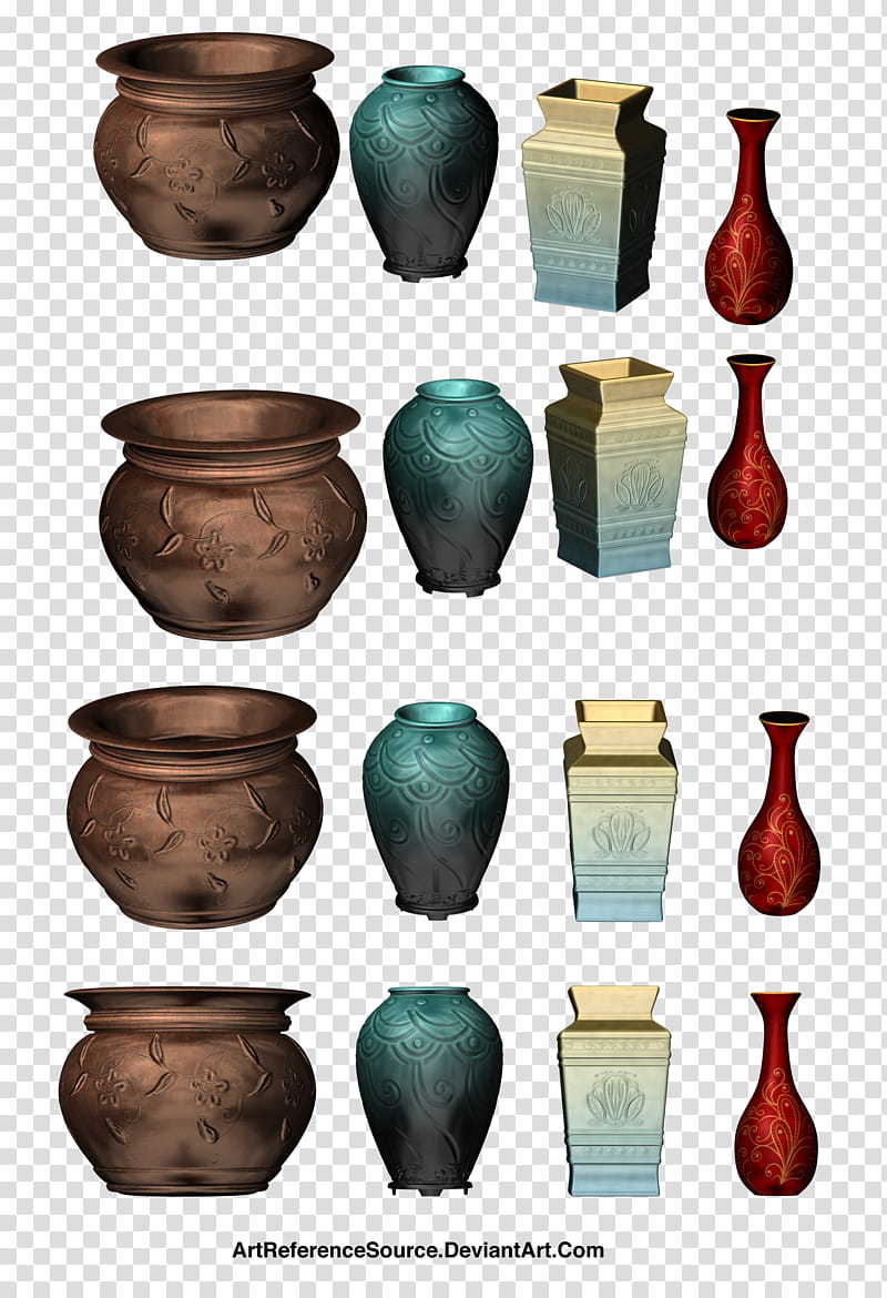 Free Colorful Vases and Bowls, assorted-color vases transparent background PNG clipart