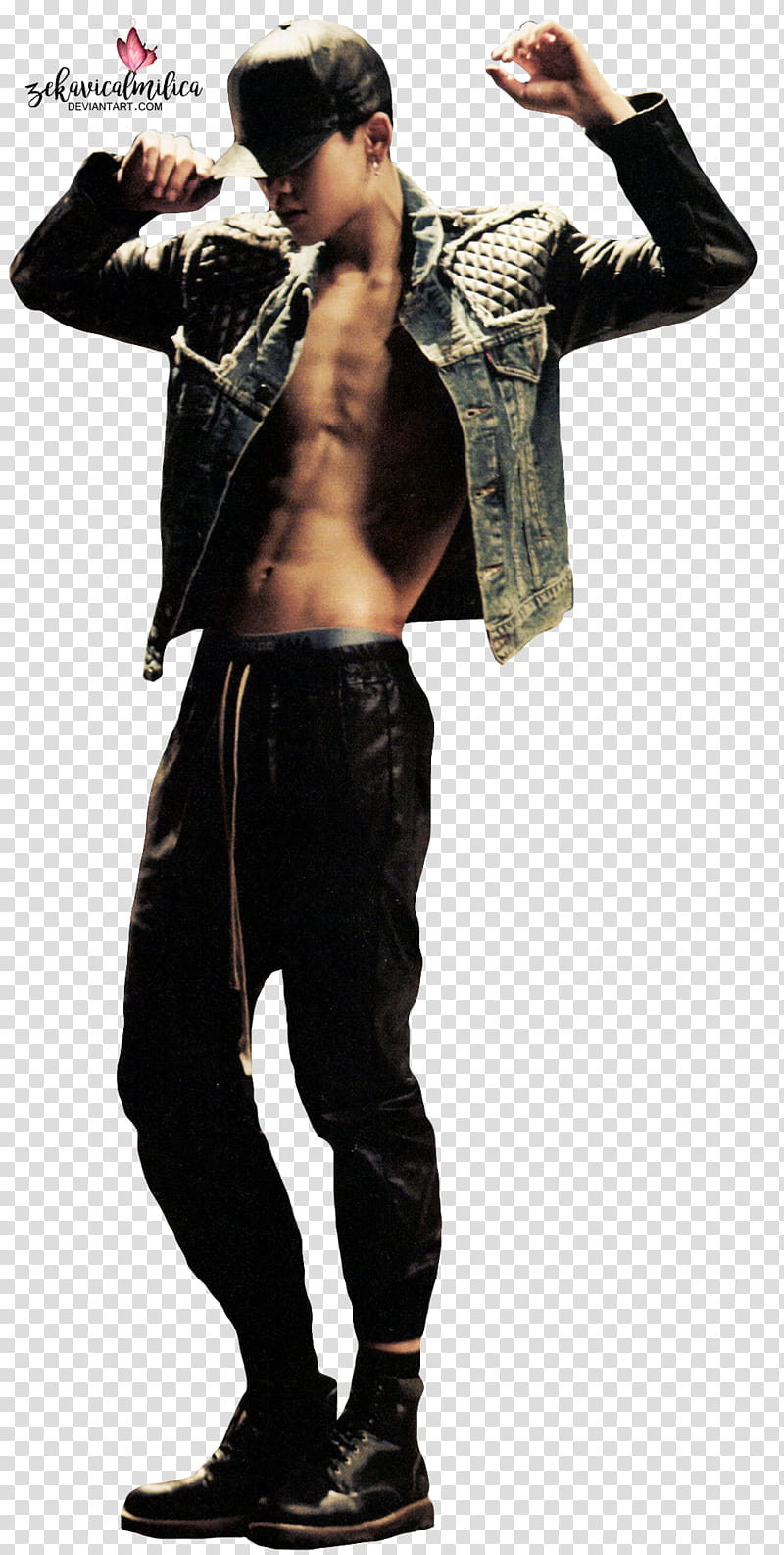 B A P Zelo Matrix, man in black jagger pants transparent background PNG clipart