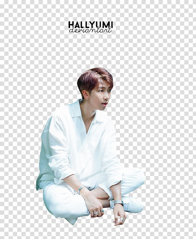 RM Season Greetings , man wearing white dress shirt sitting transparent background PNG clipart