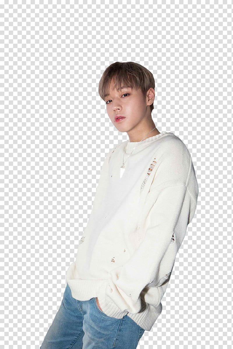 WANNA ONE NOTHING WITHOUT YOU, man wearing white sweater transparent background PNG clipart