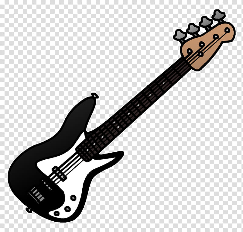 My Bass Guitar, black and white stratocaster electric guitar transparent background PNG clipart