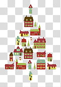 Christmas tree , red house illustration transparent background PNG clipart