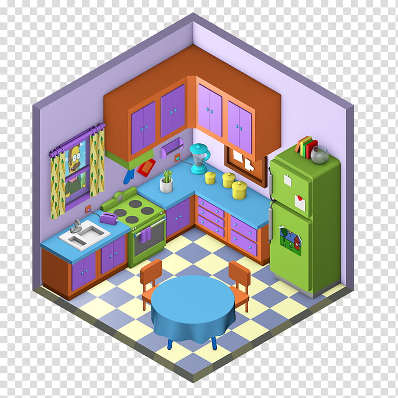 Building, Isometric Projection, Kitchen, Poster, 3D Computer Graphics, Home, Simpsons, House transparent background PNG clipart