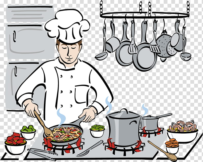 Chef, Cooking, Cartoon, Kitchen, Drawing, Food, Chief Cook, Meal