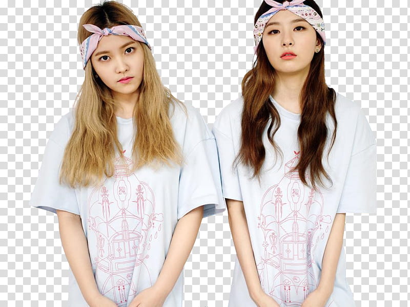 Red Velvet Seulgi n Yeri MinJuKim P, two woman with bandanas transparent background PNG clipart