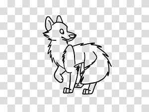 Free Fox Wolf Lineart transparent background PNG clipart thumbnail