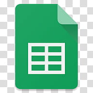 Android Lollipop Icons, Sheets, green and white spreadsheet icon transparent background PNG clipart