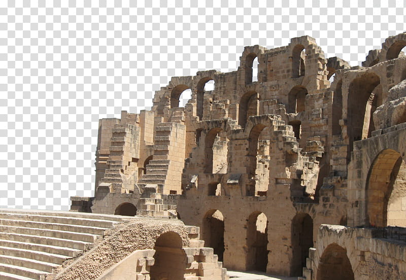 Roman ruins , Amphitheatre of El Jem transparent background PNG clipart