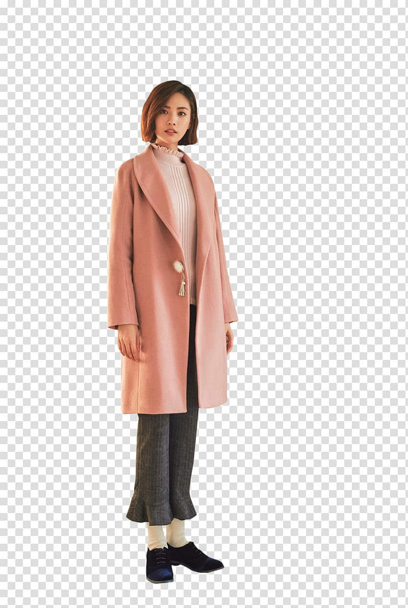NANA, woman in beige coat and gray pants transparent background PNG clipart