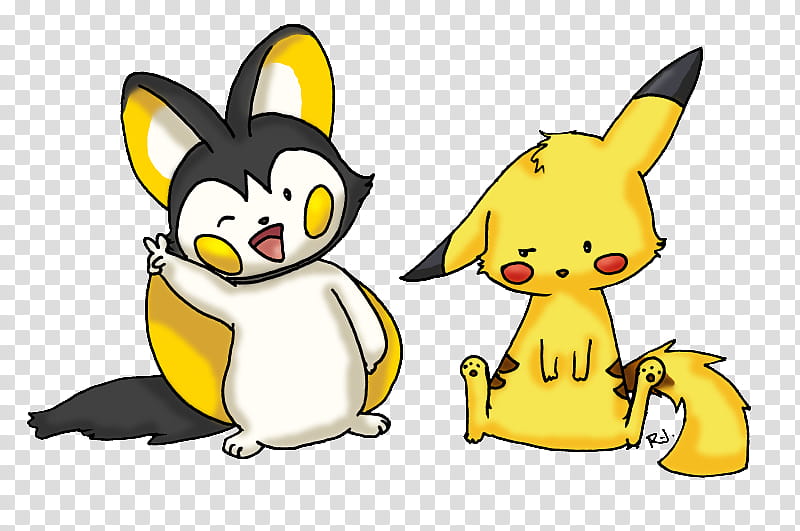 Emolga and Pikachu, two Pokemon characters illustration transparent background PNG clipart