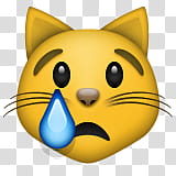 crying cat emoji transparent background PNG clipart
