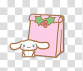Cute Christmas xp, pink rabbit illustration transparent background PNG clipart