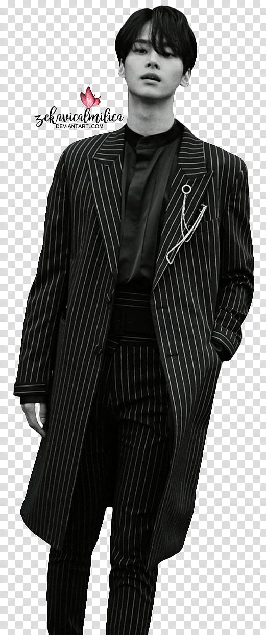 VIXX N Eau de VIXX, man wearing striped coat transparent background PNG clipart