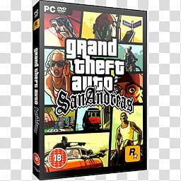 GTA San Andreas DVD Case Icon, GTA SAN ANDREAS x transparent background PNG clipart