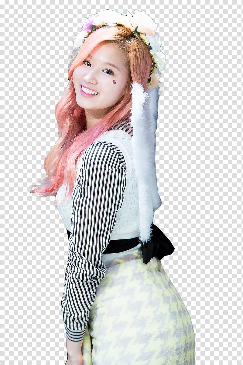 Twice Sana, woman wearing white and black top while smiling transparent background PNG clipart