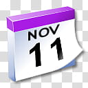WinXP ICal, Nov  calendar transparent background PNG clipart