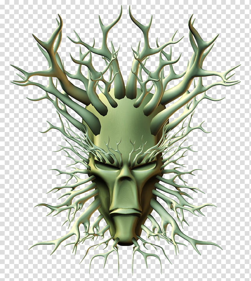 D Green Man, skeleton tree illustration transparent background PNG clipart