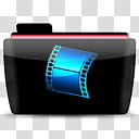 WB Red, black and blue film folder illustration transparent background PNG clipart