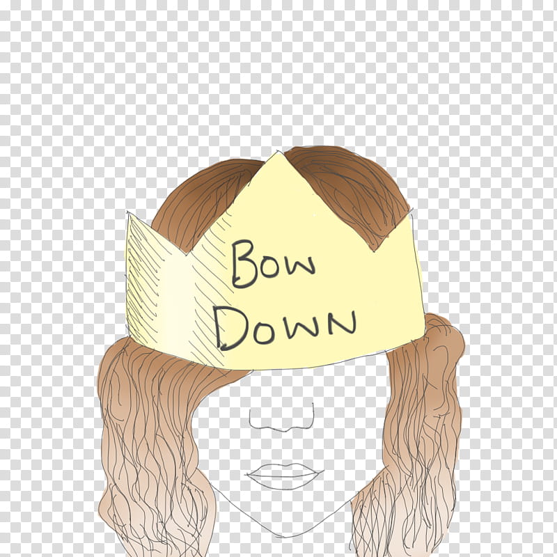 , woman wearing crown with bow down text transparent background PNG clipart