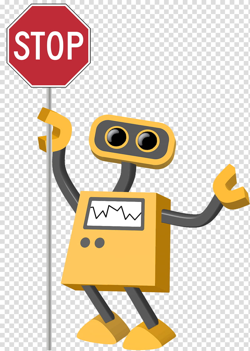 Stop Sign, Cartoon, Robot, Internet Bot, Flag, Technology, Signage, Traffic Sign transparent background PNG clipart