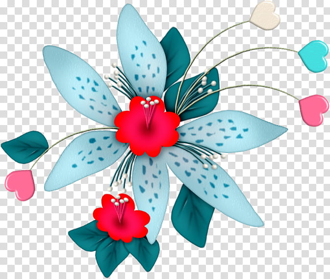 Flowers Colours, blue and red flower illustration transparent background PNG clipart