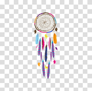 Vintage, multicolored feather dreamcatcher illustration transparent background PNG clipart thumbnail