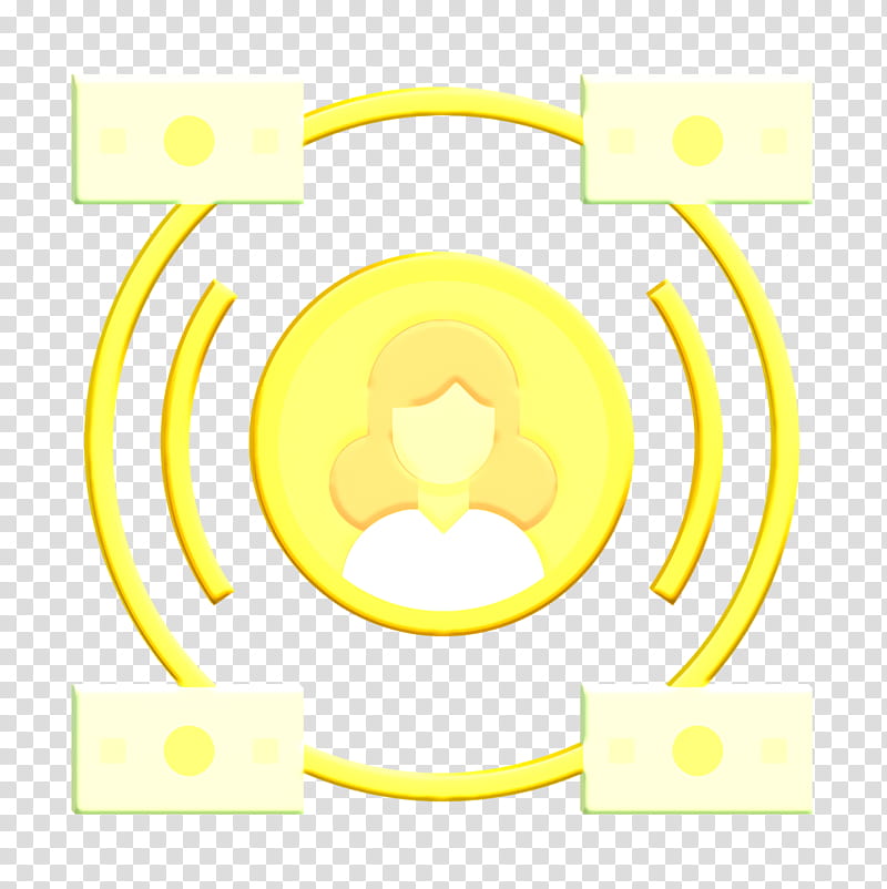 Management icon Economy icon Dollar bills icon, Yellow, Circle, Symbol, Logo, Symmetry transparent background PNG clipart