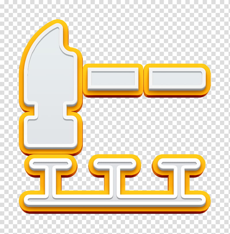 Architecture icon Hammer icon, Text, Yellow, Logo, Line transparent background PNG clipart