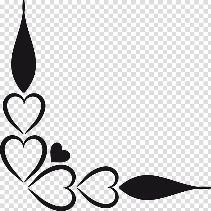Valentine Day Corners, black heart pattern transparent background PNG clipart
