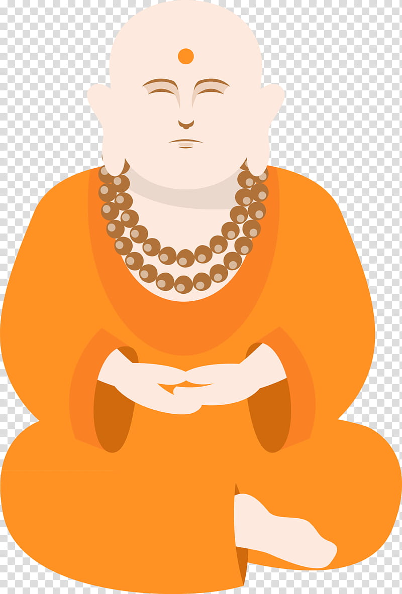 Bodhi Day Bodhi, Orange, Meditation, Monk, Guru, Zen Master transparent background PNG clipart