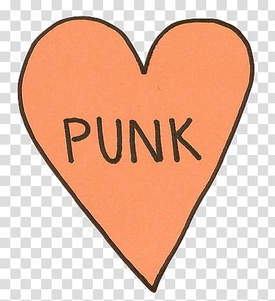 F IminLove, orange heart with punk text overlay transparent background PNG clipart