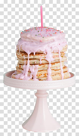 Quirky, pancake with cream on cake stand transparent background PNG clipart