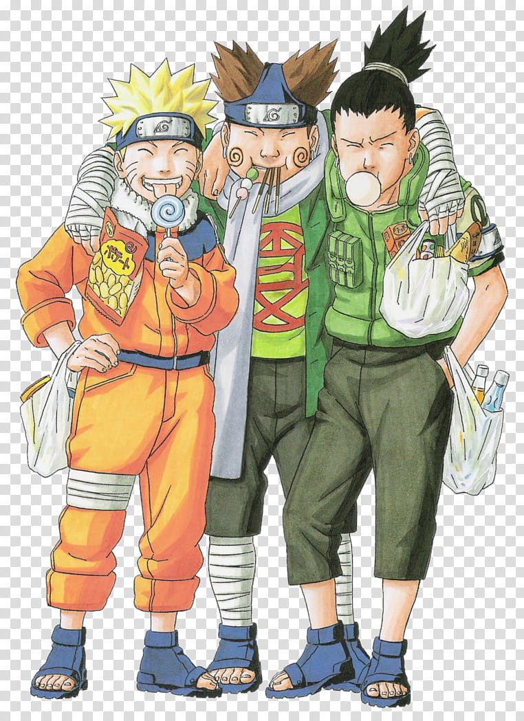 Naruto, Choji, and Shikamaru transparent background PNG clipart