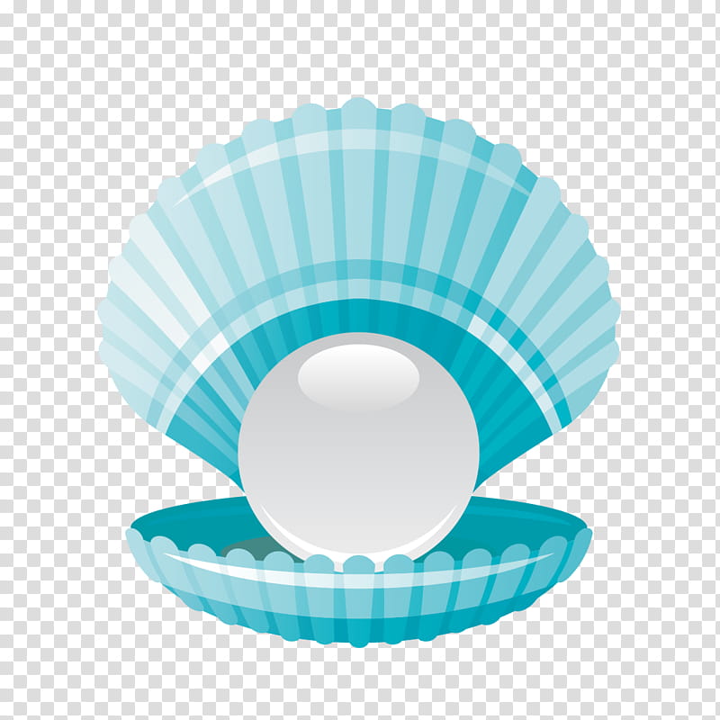 Pearl, Clam, Seashell, Mollusc Shell, Pectinidae, Aqua, Azure, Circle transparent background PNG clipart