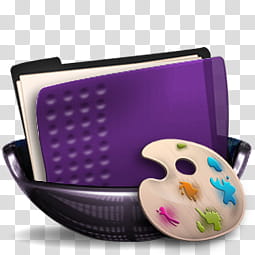 Sphere   , purple folder and paint board illustration transparent background PNG clipart