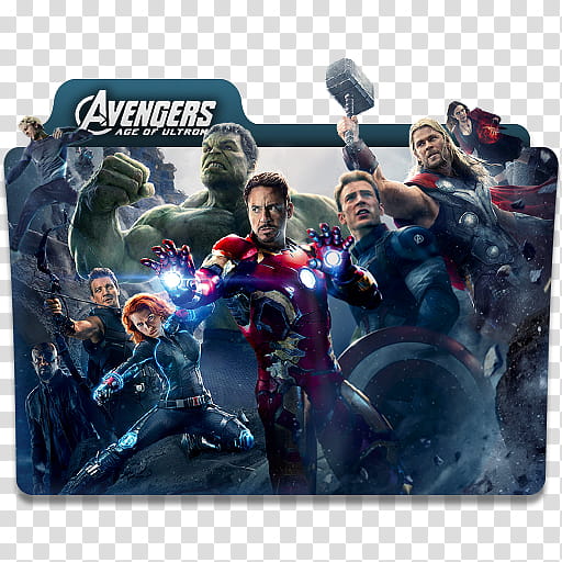  Movie Folder Icon Pack, Avengers Age of Ultron () transparent background PNG clipart