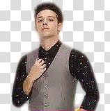 Soy Luna  DulceEditions, standing man wearing black long-sleeved shirt with gray vest transparent background PNG clipart