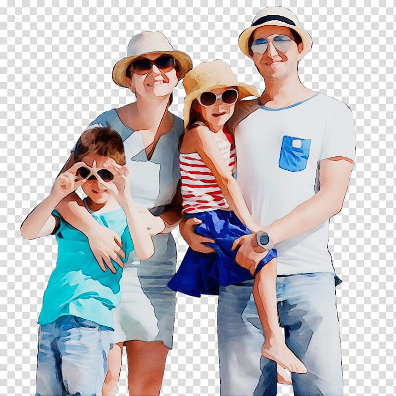 Happy Family, Watercolor, Paint, Wet Ink, Vacation, Tshirt, Sunglasses, Clothing transparent background PNG clipart