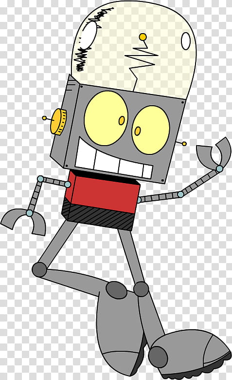Robot Jones Flash Attempt, gray and red robot illustration transparent background PNG clipart