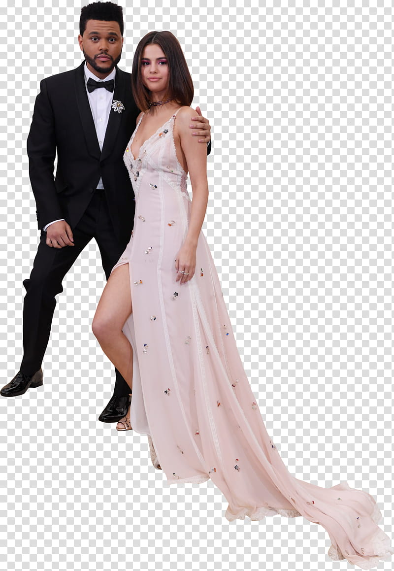 The Weeknd y Selena transparent background PNG clipart