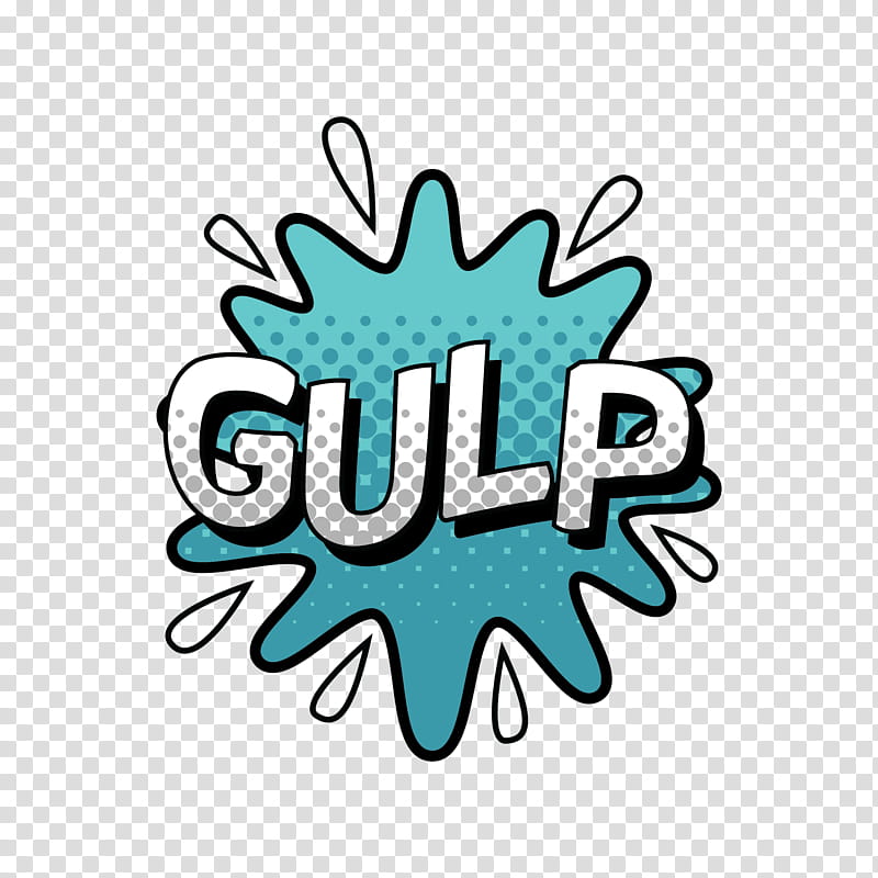 Graphic, Logo, Comics, Gulpjs, Onomatopoeia, Text, Turquoise, Line transparent background PNG clipart