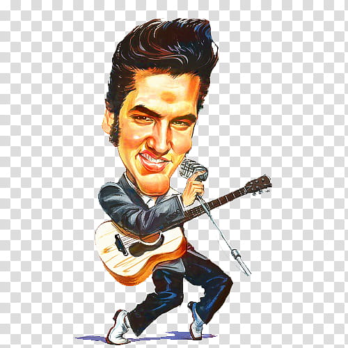 Elvis Presley Guitarist, Drawing, Cartoon, Animation, Caricature, Musician, Musical Instrument, Plucked String Instruments transparent background PNG clipart
