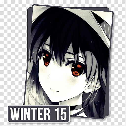 Anime Icon , Winter  F, black-haired female anime transparent background PNG clipart