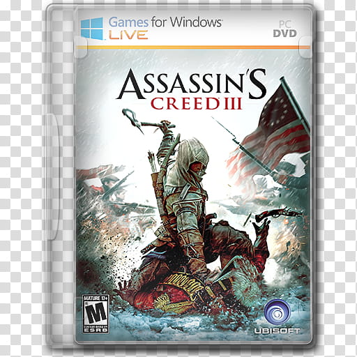 Icons Games ing DVD CASE NEW LOGO GFWL, Assassin's Creed III icon gfwl w, Assassin's Creed  PC DVD case transparent background PNG clipart