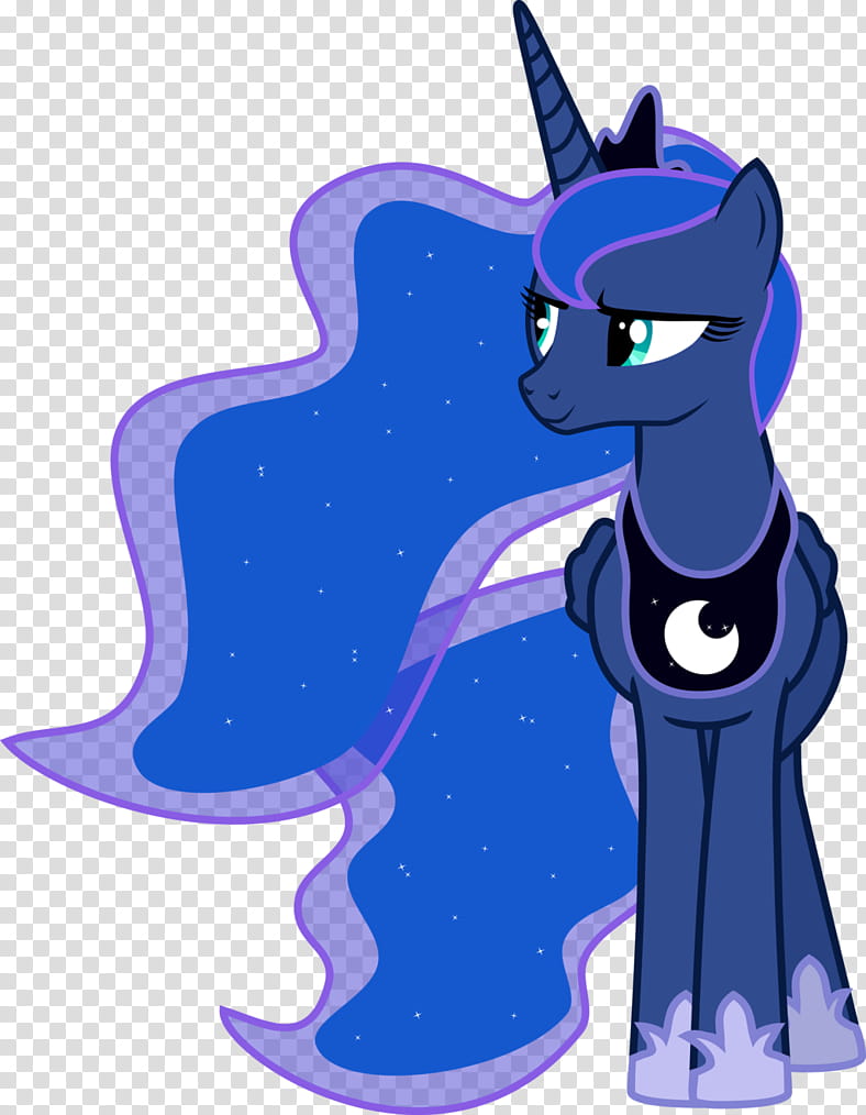 Endearing Luna, blue Little Pony standing transparent background PNG clipart