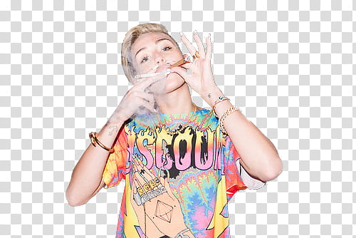 Miley Cyrus, Miley Cyrus smoking cigarette transparent background PNG clipart