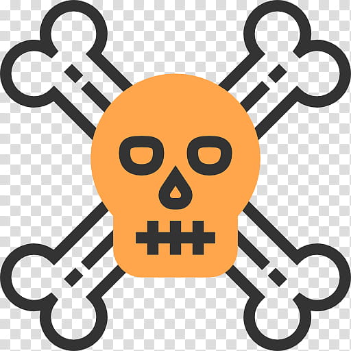 Skull And Crossbones, Yellow, Line, Symbol transparent background PNG clipart